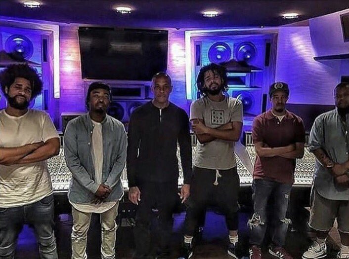 J. Cole Seen In The Studio With Dr. Dre 